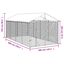 vidaXL Perrera de exterior con techo acero galvanizado plata 3x9x2,5 m, , large indicador imagen numero 13